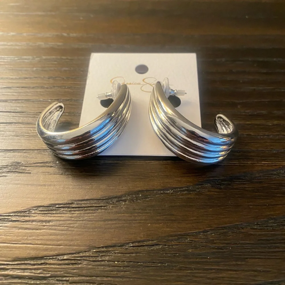 NEW Jessica Simpson silver earrings